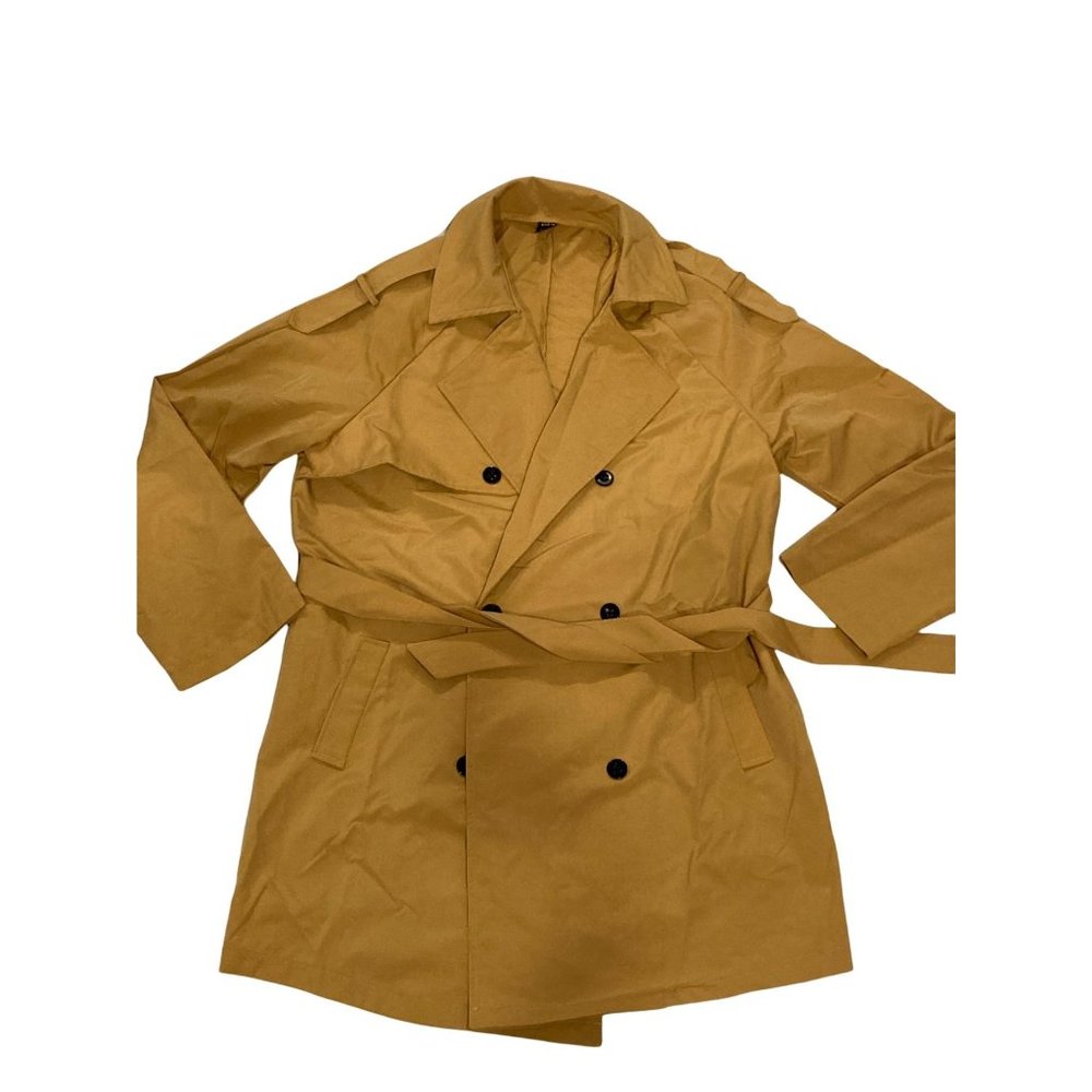 Shein Short Trench Style Jacket Woman's Size Medium (US 6)  Tan New W/Out Tags